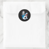 Panda Riding Shark Space Galaxy Jawsome Runder Aufkleber (Tasche)