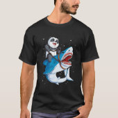Panda Riding Shark Space Galaxy Jawsome T-Shirt (Vorderseite)