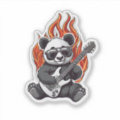 Panda Rock Star wasserdicht Aufkleber (Vorderseite)