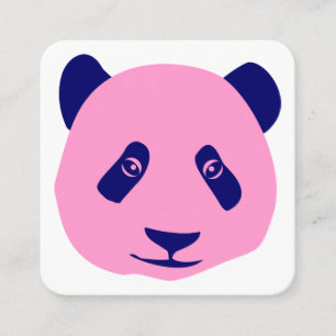 Panda - Rosa und Blau Quadratische Visitenkarte