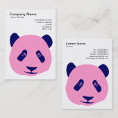 Panda - Rosa und Blau Visitenkarte (Vorne/Hinten)