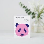 Panda - Rosa und Blau Visitenkarte (Stehend Vorderseite)