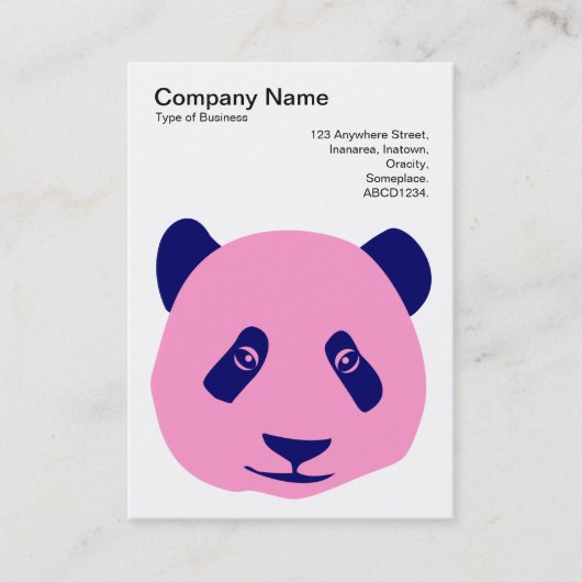 Panda - Rosa und Blau Visitenkarte (Vorderseite)