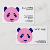 Panda - Rosa und Blau Visitenkarte (Vorne/Hinten)
