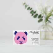 Panda - Rosa und Blau Visitenkarte (Stehend Vorderseite)