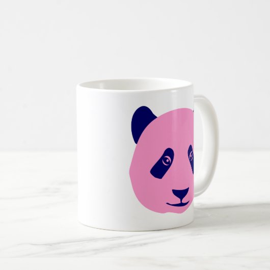 Panda - Rosa und Dunkelblau Kaffeetasse (VorderseiteRechts)