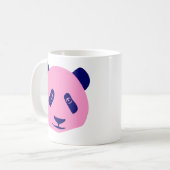 Panda - Rosa und Dunkelblau Kaffeetasse (Vorderseite Links)