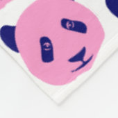 Panda Rosa und Dunkelblau Muster Fleecedecke (Ecke)