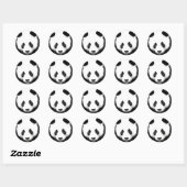 Panda Round Sticker - Schwarz-Weiß-Pop Art (Blatt)