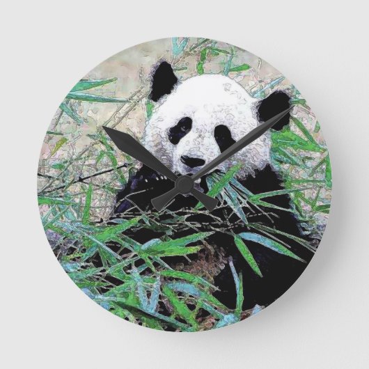 Panda Runde Wanduhr (Vorderseite)