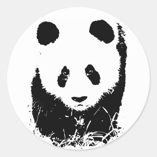 Panda Runder Aufkleber (Vorderseite)