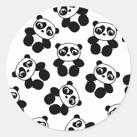 Panda Runder Aufkleber (Vorderseite)