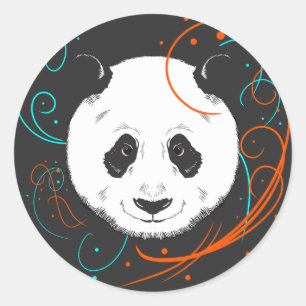 Panda Runder Aufkleber
