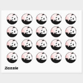 Panda. Runder Aufkleber (Blatt)