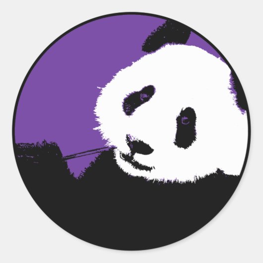 Panda. Runder Aufkleber (Vorderseite)