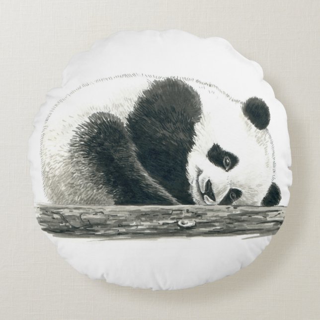 Panda Rundes Kissen (Vorderseite)