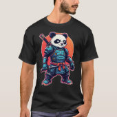 Panda Samurai Robot Style Einzigartig Cyberpunk Ti T-Shirt (Vorderseite)