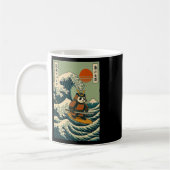 Panda-Samurai surft auf japanischer Welle Kaffeetasse (Links)