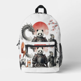Panda-Samurai und mythische Krieger Fantasy-Kunst Bedruckter Rucksack