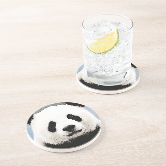 Panda Sandstein Untersetzer (Seite)