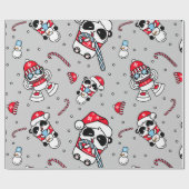 Panda Santa Bears mit Schneeflocken Geschenkpapier (Flach)