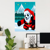 Panda Santa Claus | AI Art Poster (Heimbüro)