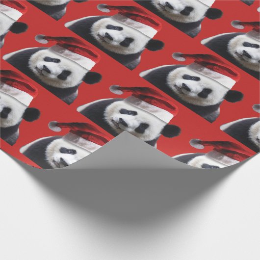 Panda Santa Claus Geschenkpapier (Ecke)