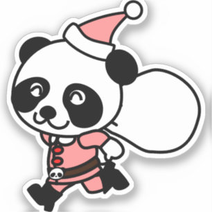 Panda Santa Claus Weihnachten Aufkleber