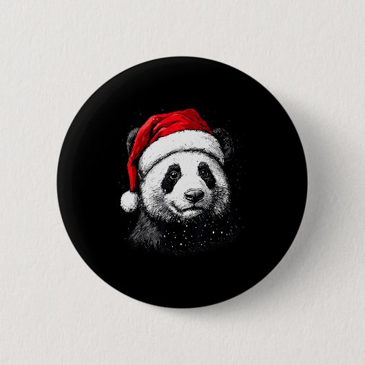 Panda Santa Hat Funny Panda Lovers Christmas Xmas Button (Vorderseite)