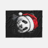 Panda Santa Hat Funny Panda Lovers Christmas Xmas Fleecedecke (Vorderseite (Horizontal))