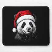 Panda Santa Hat Funny Panda Lovers Christmas Xmas Mousepad (Vorne)