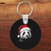 Panda Santa Hat Funny Panda Lovers Christmas Xmas Schlüsselanhänger (Vorderseite)