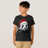 Panda Santa Hat Funny Panda Lovers Christmas Xmas T-Shirt (Vorne ganz)