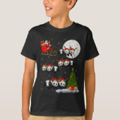 Panda Santa Sleigh Flying Funny Magical Christmas T-Shirt (Vorderseite)