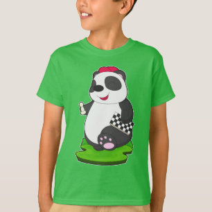 Panda-Schachfigur Schach Schachbrett T-Shirt