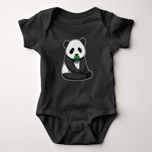 Panda Schnuller Baby Strampler (Vorderseite)