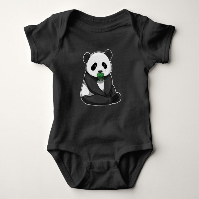 Panda Schnuller Baby Strampler (Vorderseite)