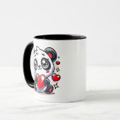 Panda, schönes Herz. Tasse (Vorderseite Links)