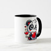 Panda, schönes Herz. Tasse (VorderseiteRechts)