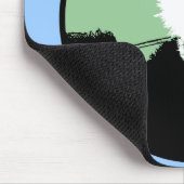 panda. seagreen Kreis. Mousepad (Ecke)