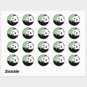 panda. seagreen Kreis. Runder Aufkleber (Blatt)