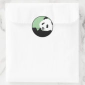 panda. seagreen Kreis. Runder Aufkleber (Tasche)