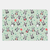 Panda Seamless Muster Trio Geschenkpapier Set (Vorderseite 2)