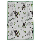 Panda Seamless Pattern Baby Blanket Mittlere Geschenktüte (Rückseite)