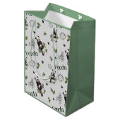 Panda Seamless Pattern Baby Blanket Mittlere Geschenktüte (Rückseite Schrägansicht)
