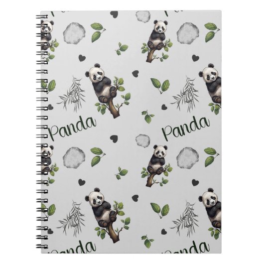 Panda Seamless Pattern Baby Blanket Notizblock (Vorderseite)