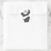 Panda Selfie Quadratischer Aufkleber (Tasche)