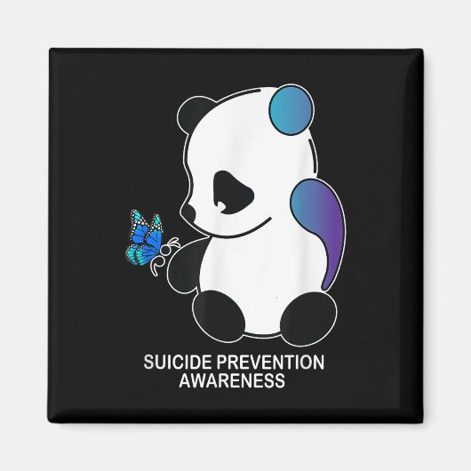 Panda Semicolon Butterfly Suicide Prevention Aware Magnet (Vorne)