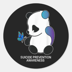 Panda Semicolon Butterfly Suicide Prevention Aware Runder Aufkleber