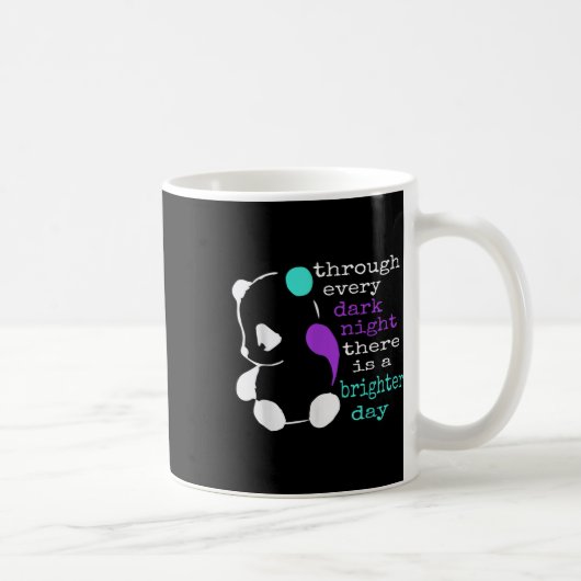 Panda Semicolon Gift Suicide Prevention Awareness Kaffeetasse (Rechts)